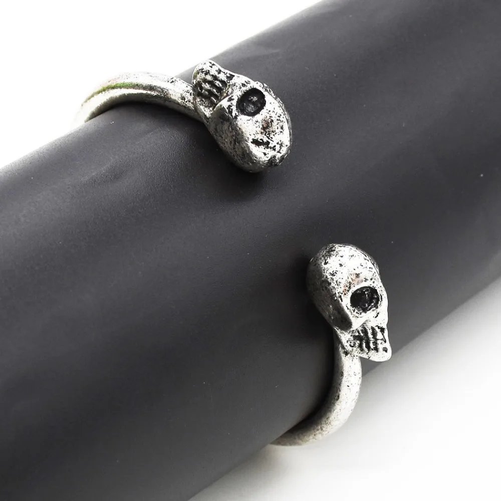 

Punk 2 Colors Bronze Bangles Shinning Stainess Steel Skull Bangle New Design Exaggerate Skeleton Charming Bangle Bracelet