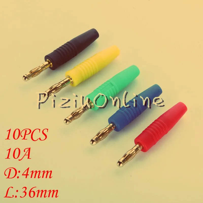 

10pcs YT188 High quality 4mm Gold Plated copper Banana Plug The speaker plug The horn line audio cable connector Welding