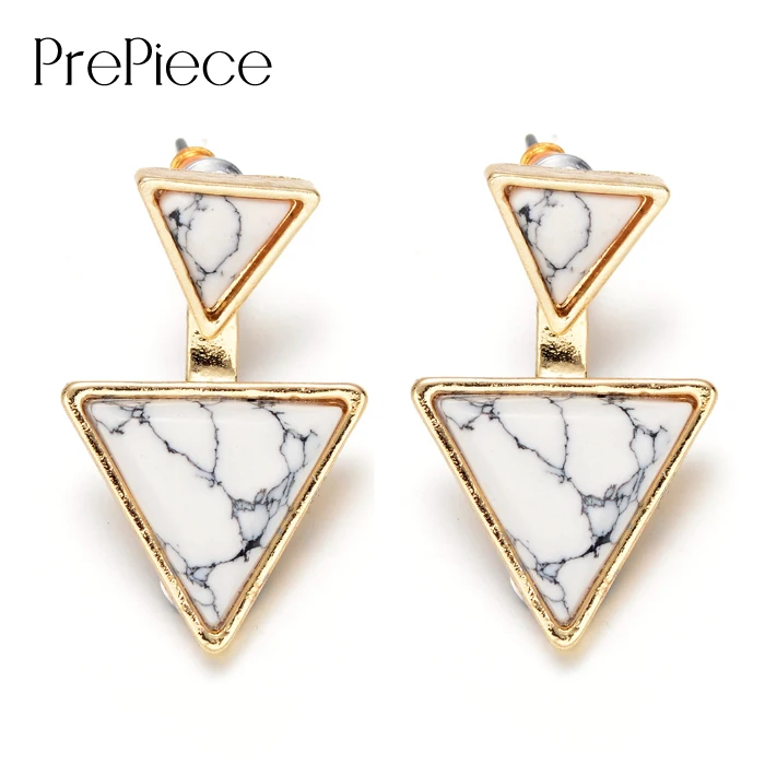 PrePiece Brand Design Triangle Shaped Gold Color Stone Drop Earrings 2017 Newest Ethnic Fashion Jewelry for Women Brincos PE0270 | Украшения