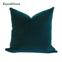 essie home luxury peacock blue turquoise velvet cushion cover pillow case lumber pillow case