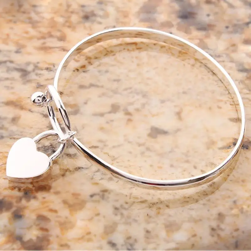 Манжета Серебряная пластина женский шарм персиковый жесткий браслет в виде