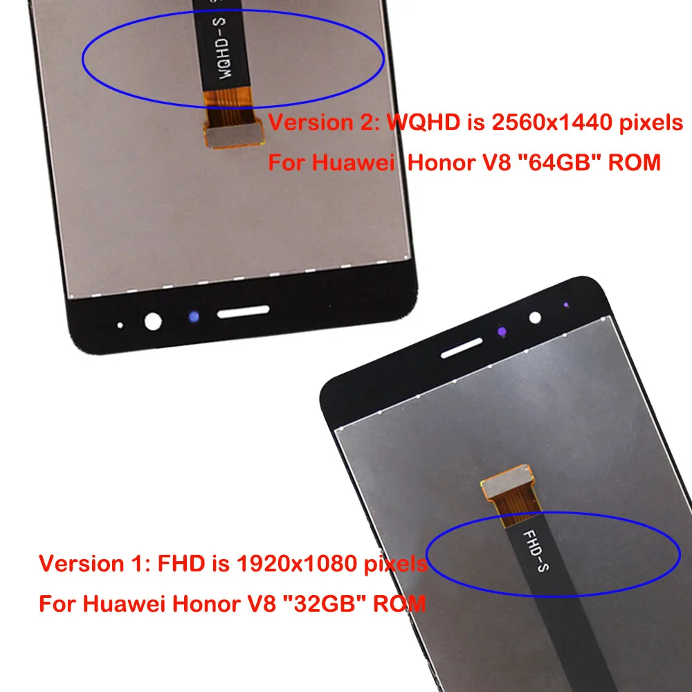 Для Huawei Honor V8 KNT-AL20 KNT-UL10 KNT-AL10 KNT-TL00 KNT-TL10 ЖК-дисплей сенсорный экран дигитайзер для