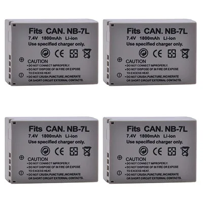 4 Battery Литий-ионная батарея DuraPro 1800mAh NB-7L NB7L NB 7L+ зарядное устройство USB lcd для цифровых камер Canon PowerShot G10 G11 G12 SX30 SX30IS - Цвет: 4 Battery