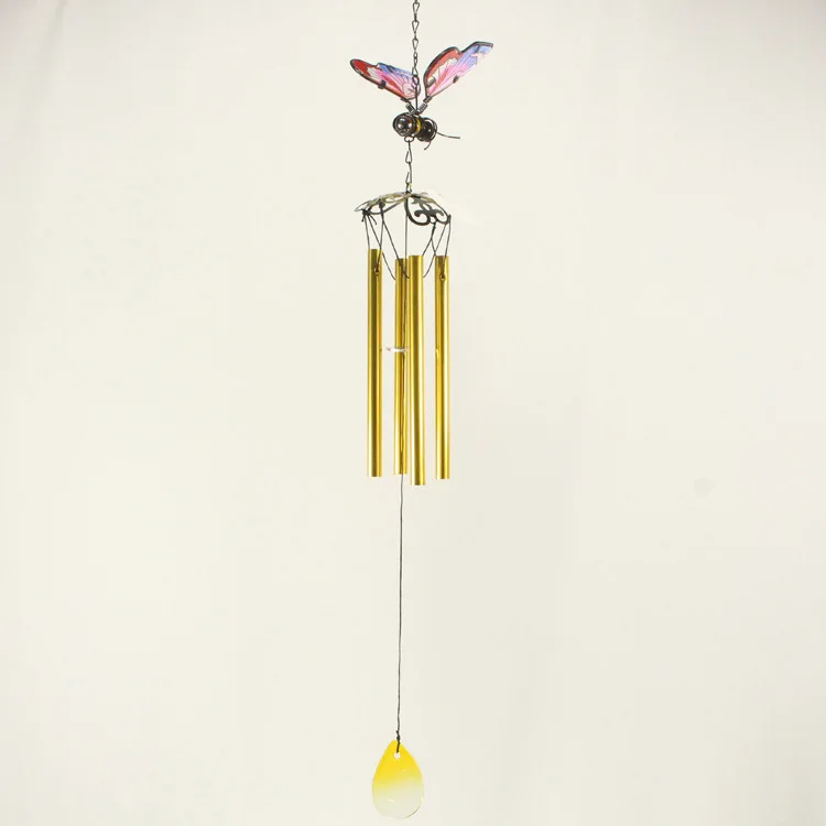 Мультяшные 3D ветряные колокольчики в виде бабочки 4 металлические трубки