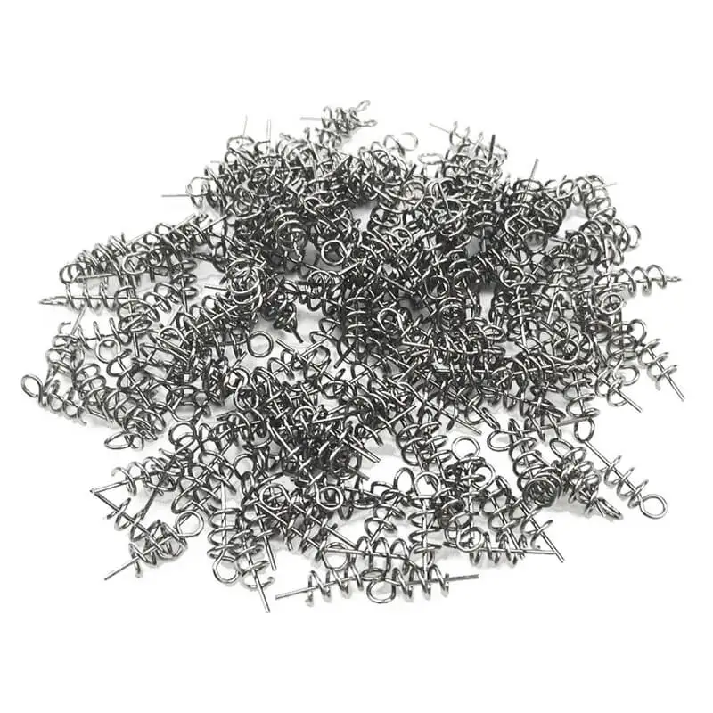 100 шт./лот рыболовные крючком Мягкая приманка Пружинные центровочные шпильки