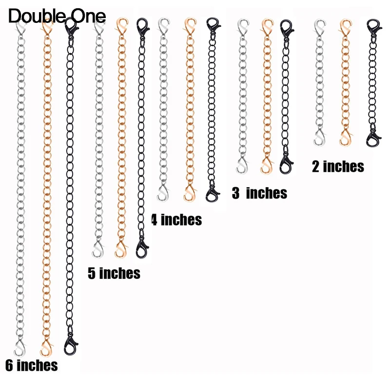 Цепочка удлинитель из нержавеющей стали с застежкой лобстером изменяемым