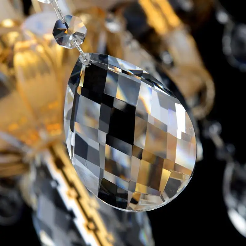 Большая настосветильник лампа цвета шампанского на 7 рук светодиодные