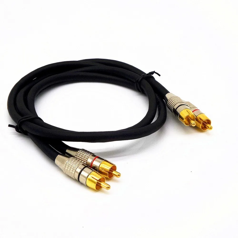 

1 м 1,5 м 2RCA Штекерный аудиокабель позолоченный RCA аудиокабель для DVD ТВ усилителя музыкального плеера