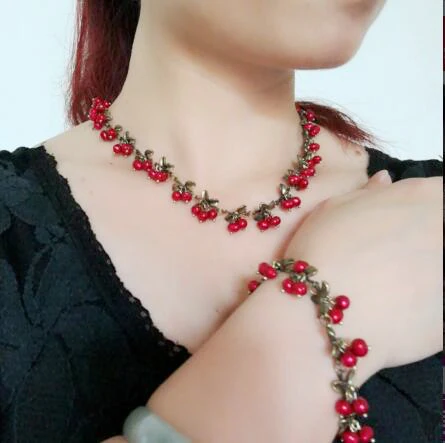 CSxjd новый натуральный жемчуг клюквенный винтажный металлический браслет цепочка