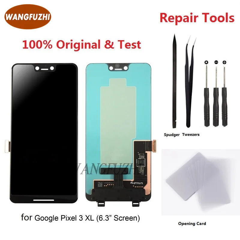 Оригинальный ЖК дисплей WANGFUZHI для Google Pixel 3 XL 3XL сенсорный зеркальный экран