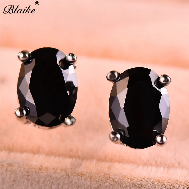 Уникальные женские серьги гвоздики Blaike из циркона цвета морской