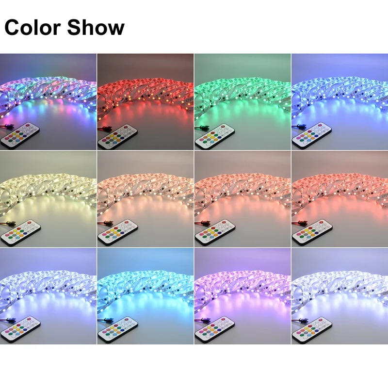RGB Светодиодные ленты 5050 SMD гибкие полосы света 5 м светодиодный Клейкие лампа DC12V
