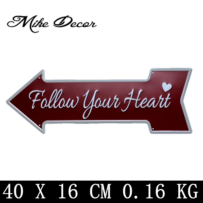 [Mike86] Follow your Heart Arrow винтажная необычная картина ретро подарок крафт настенная