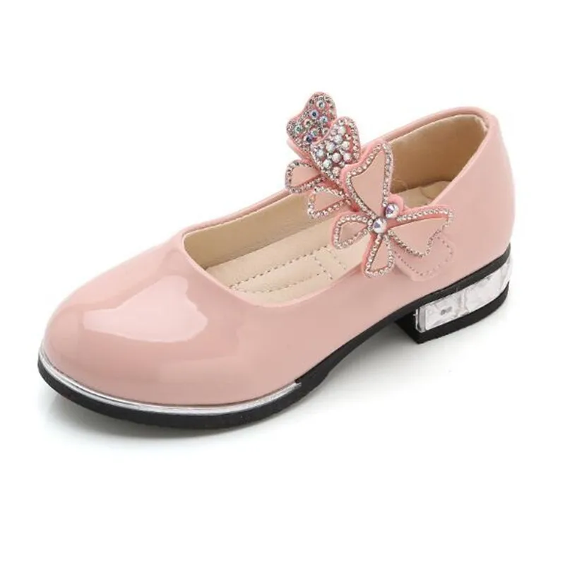 

New Children Shoes Patent Leather Low-heeled Princess Girls Leather Shoes Student School Performance Dance Shoes Baby Kids 018