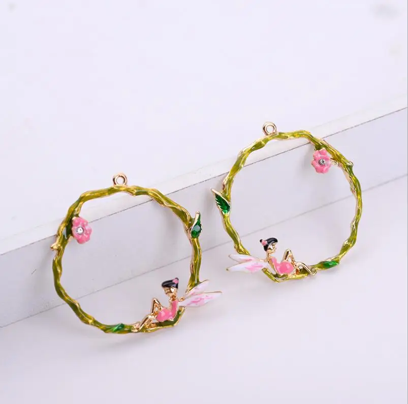 10 шт. самодельные DIY серьги аксессуары Цветочная фея инкрустированные эмалью
