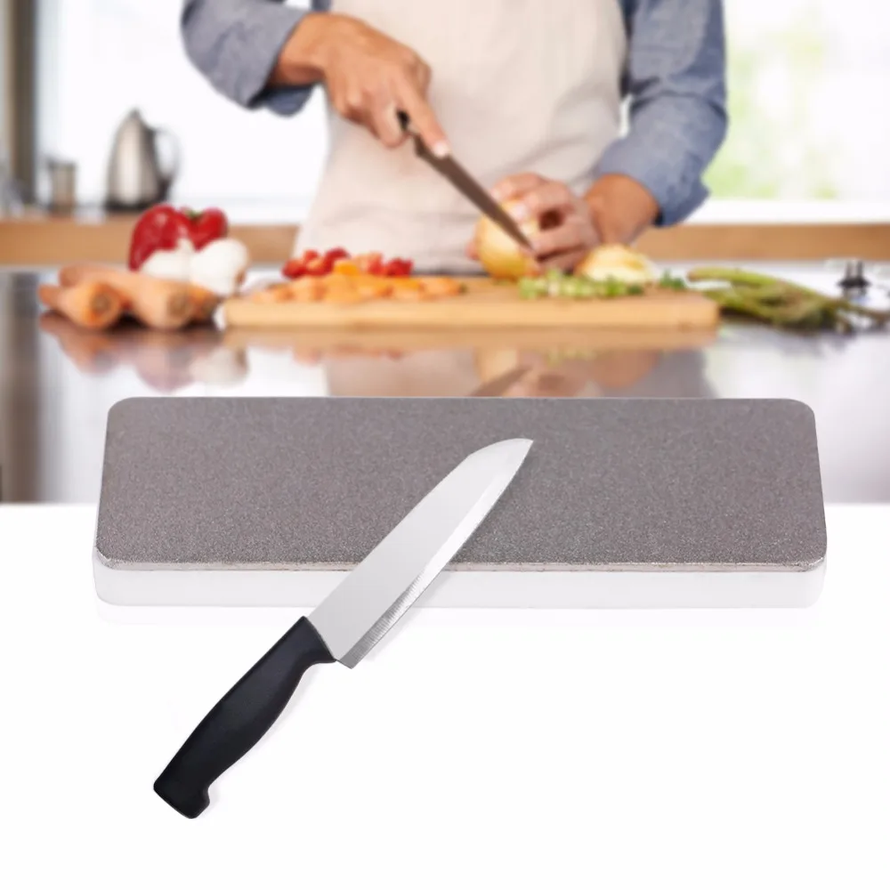 EECOO Ceramic Diamond Knife Sharpener Double Sided Fine Coarse Sharpening Stone Kitchen Knives