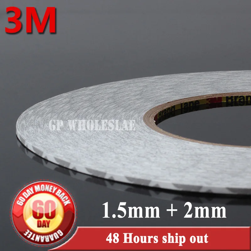 

(1.5mm+2mm) width *50M Original 3M9080 Double Sided Adhesive Tape for Cell Phone Display, LCD, Touch Panel Screen Sticky Repair