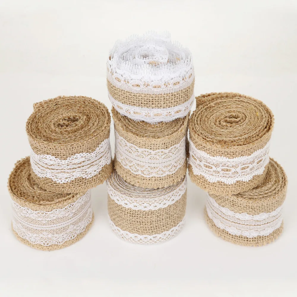 Натуральная джутовая лента деревенский винтажный Свадебный декор кружевной