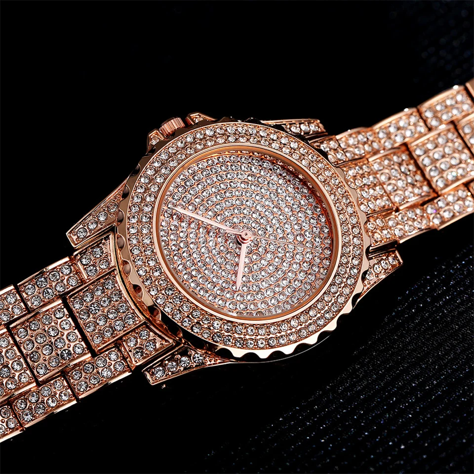 Часы женские кварцевые под розовое золото со стразами|diamond brand|diamond womendiamond bling |