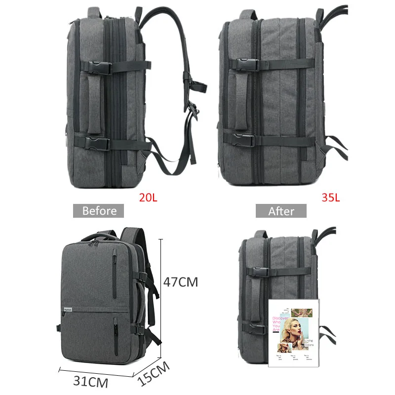 2022 Men Multifunction 17 Inch Laptop Bag For Male Waterproof Travel Handbags Large Capacity Casual USB Business Bags XA179ZC