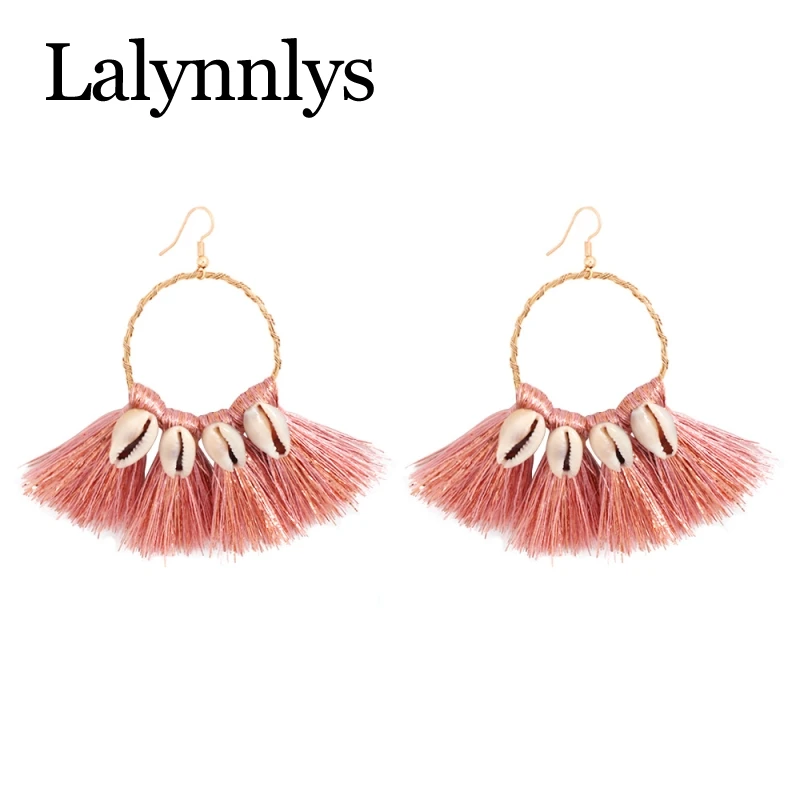 Lalynnlys 2019 богемные Разноцветные серьги с кисточками для женщин и девушек