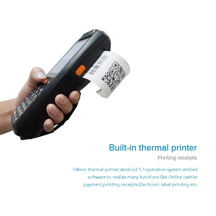 POS терминал на базе Android с чековым принтером и считывателем карт mifare RFID 4G 1D