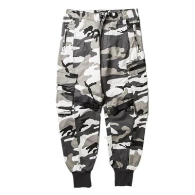 Camouflage Мужские шаровары с несколькими карманами, мужские уличные панковские брюки-карго в стиле хип-хоп, повседневные брюки для бега - Цвет: Camouflage