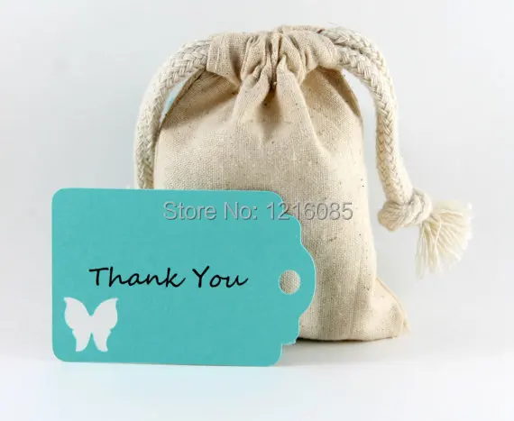 

Aqua Wedding Favor Tags Set Wedding Tags with a Butterfly, Wish Tree