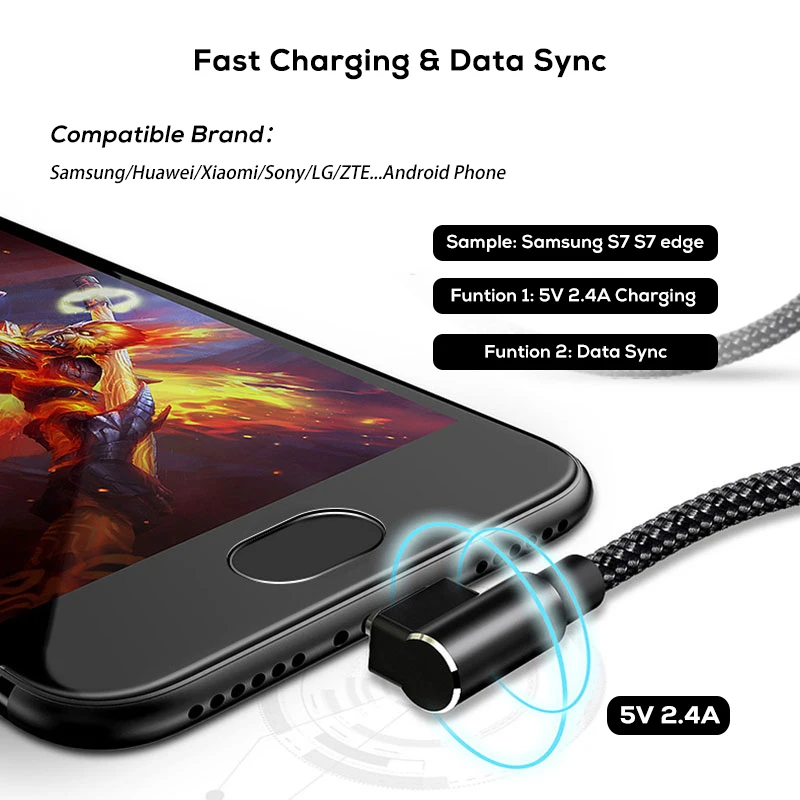 Кабель Micro USB SUPTEC нейлоновый кабель для быстрой зарядки и синхронизации данных