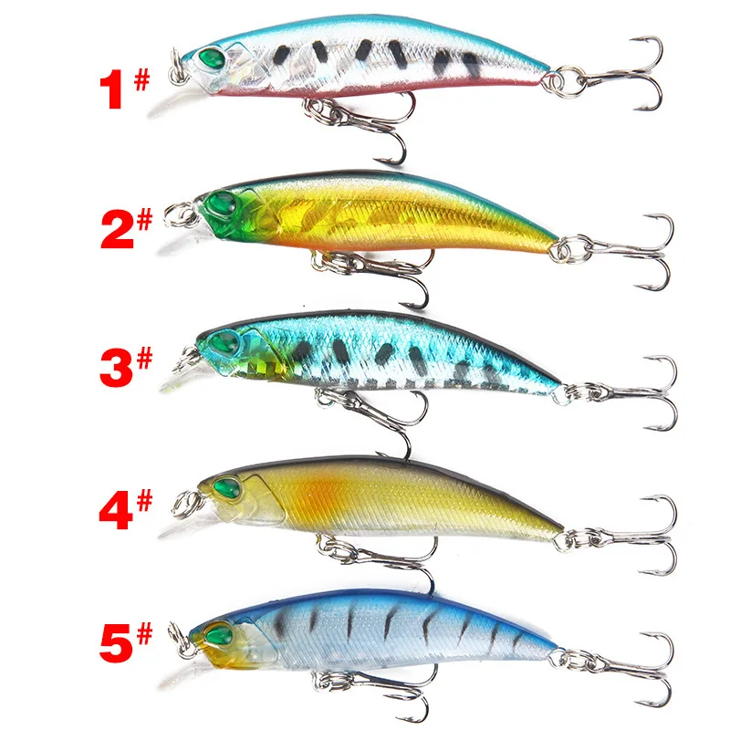 

5Pcs/lot 6.5cm 4g Artificial Wobblers Fishing Bait Lure Crankbait Sea Fishing 2 Treble Hooks Plastic Hard Bait For Ocean River