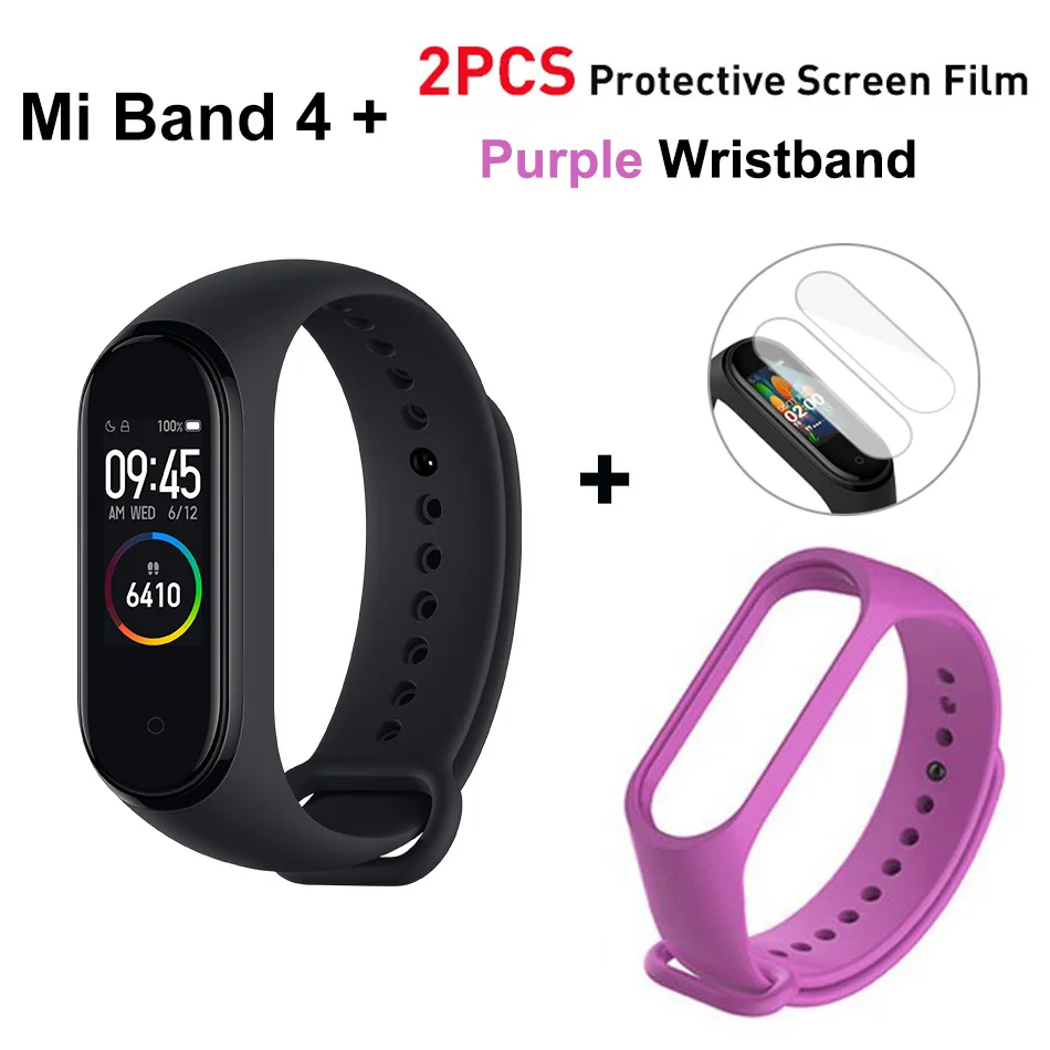 Band 4 add purple Глобальная версия Фитнес-браслет Xiaomi Mi Band 4 - Цвет: Band 4 add purple