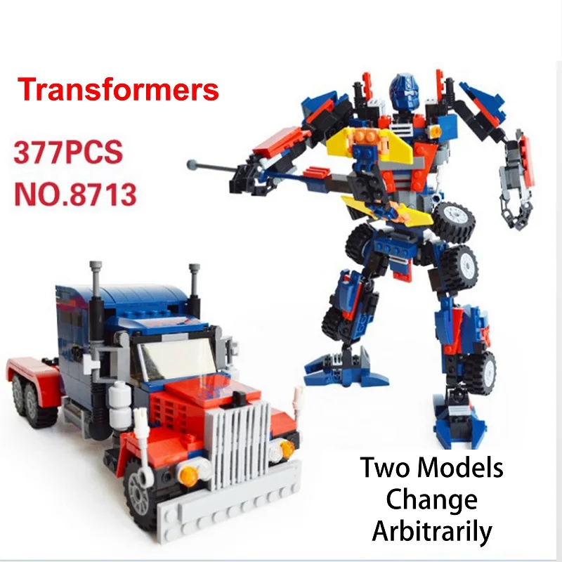 2в1 377 шт трансформатор маленькие строительные блоки совместимые Legoed мальчик