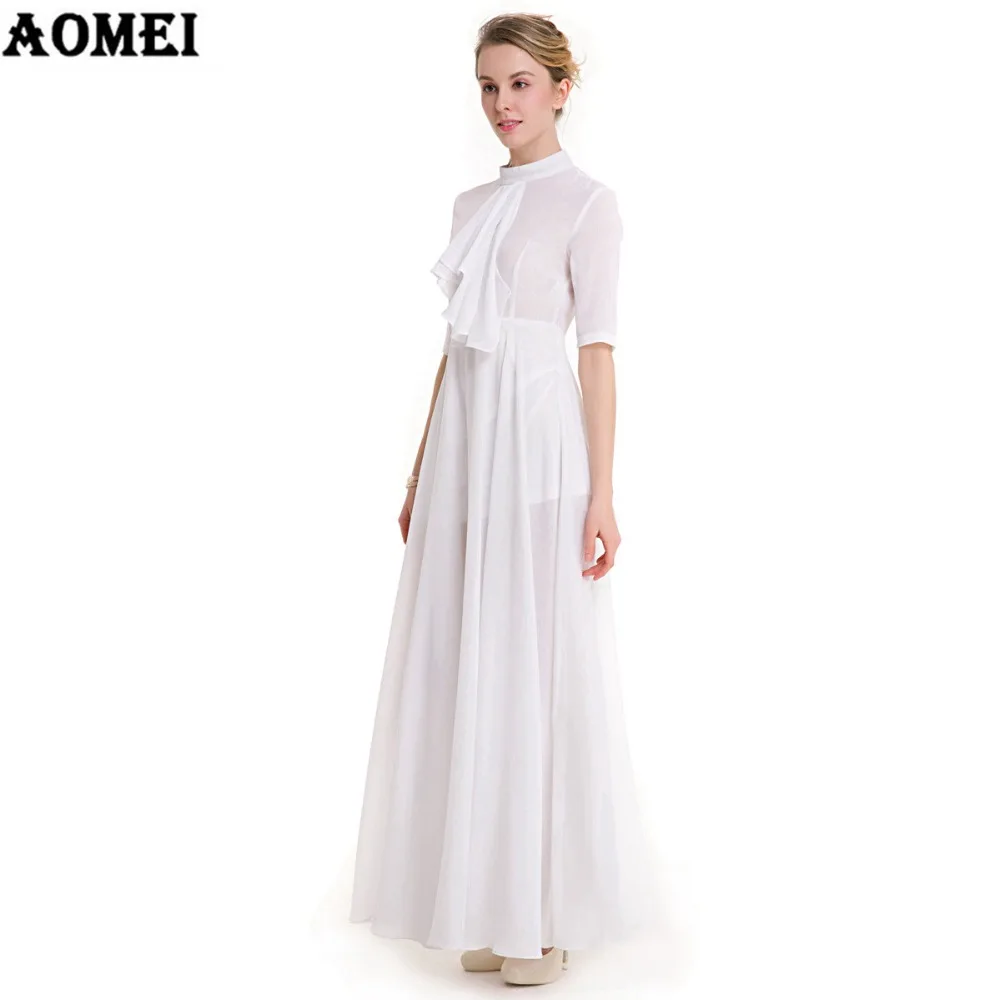 Женские Модные Boho Макси Платья с цветочным принтом плюс размер белое длинное