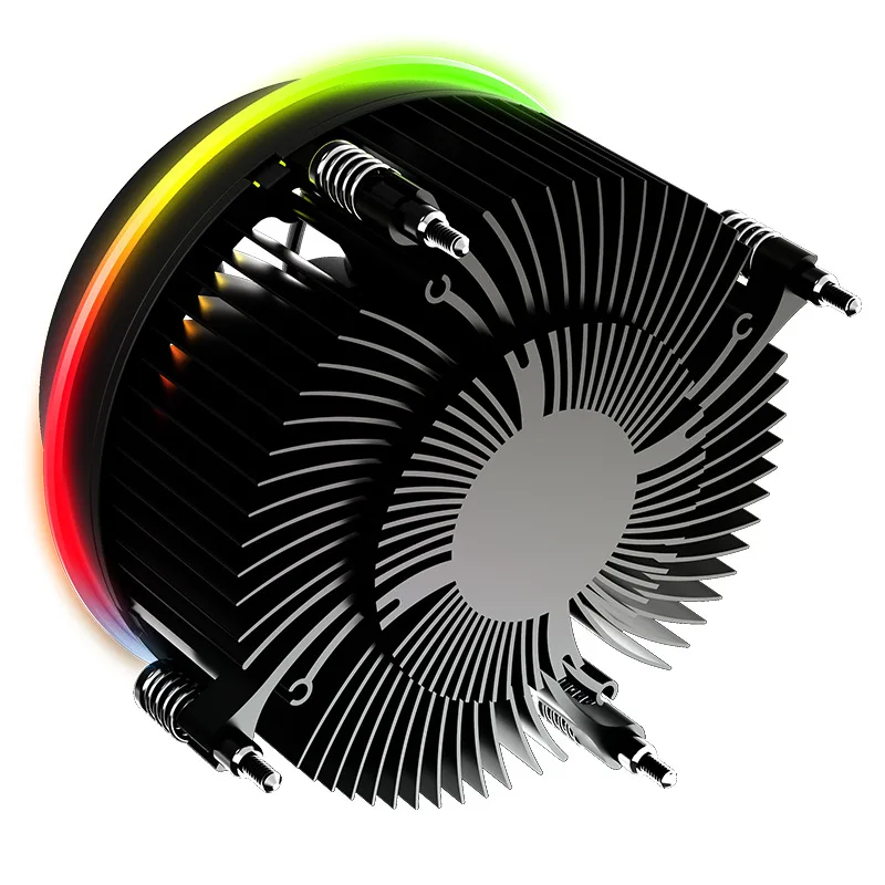 Aigo shadow алюминиевый процессор RGB Радиатор Охлаждение охладитель 100 мм 4Pin двойное кольцо светодиодный вентилятор Радиатор для intel LGA 1155/1156