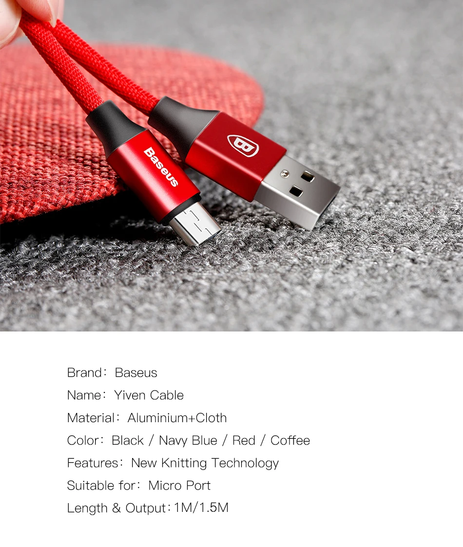 Baseus Micro USB кабель для samsung S7 S6 Синхронизация данных Быстрая зарядка USB кабель для Xiaomi Redmi 4X Note 4 htc Micro USB зарядный кабель