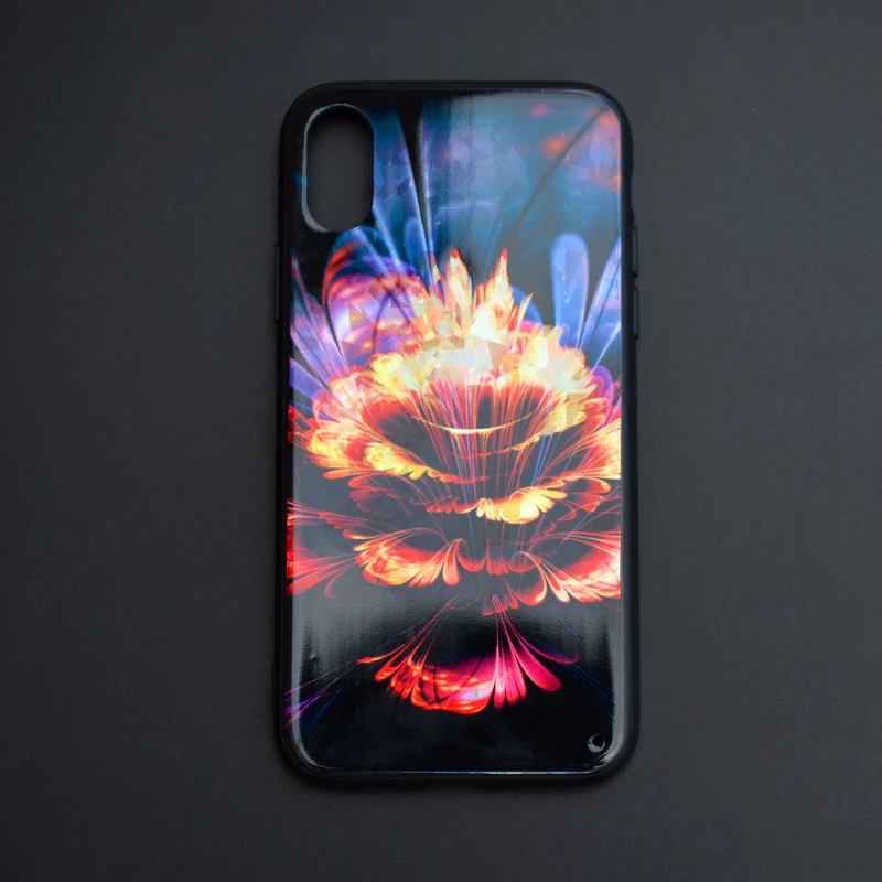 Glossy Floral Phone Case Flower Mobile Cell Shell For iPhone X Support OEM |