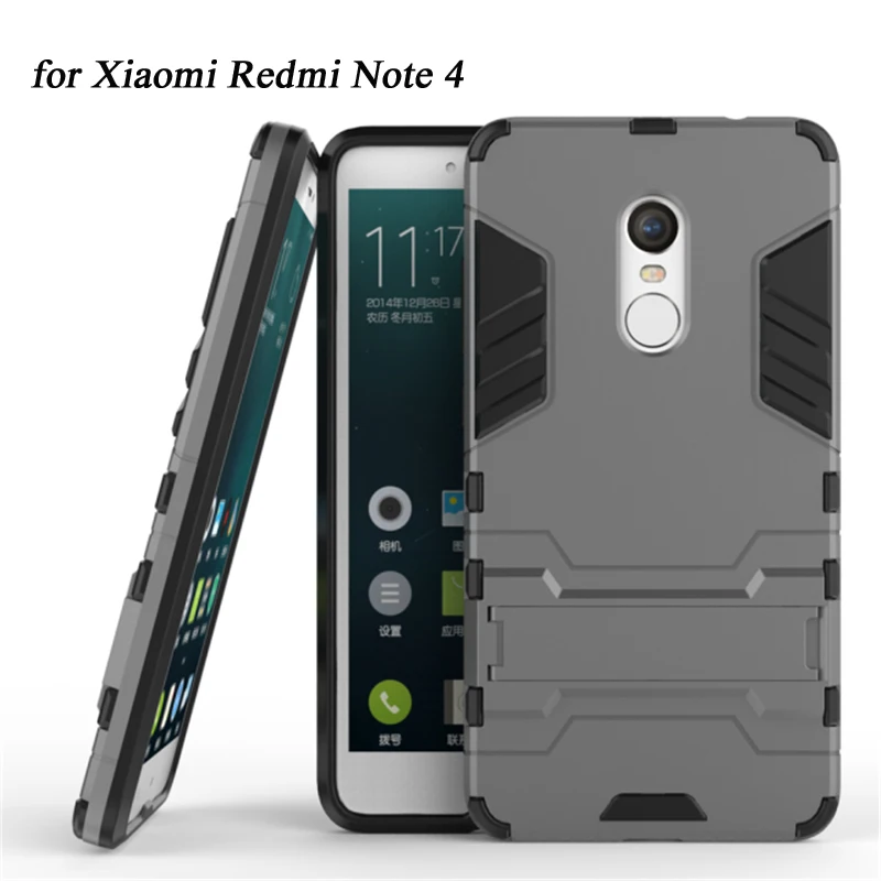 Армированный чехол 2 в 1 для Xiaomi Redmi Note 4 задняя крышка с подставкой жесткий прочный