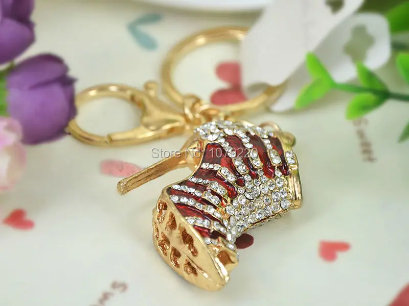 Двойная красная обувь на высоком каблуке кольцо для ключей модные ювелирные