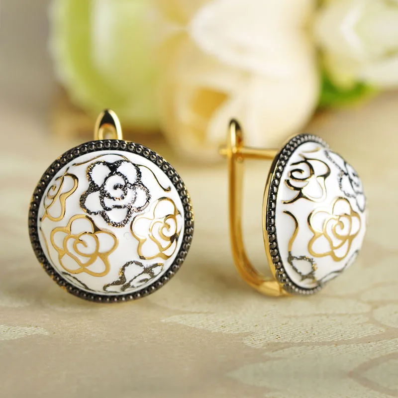 Женские маленькие медные серьги Blucome золотистые круглые гвоздики в форме цветка