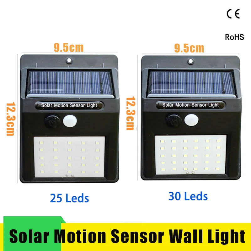 Светодиодный солнечный Ночной светильник движения PIR Сенсор настенный