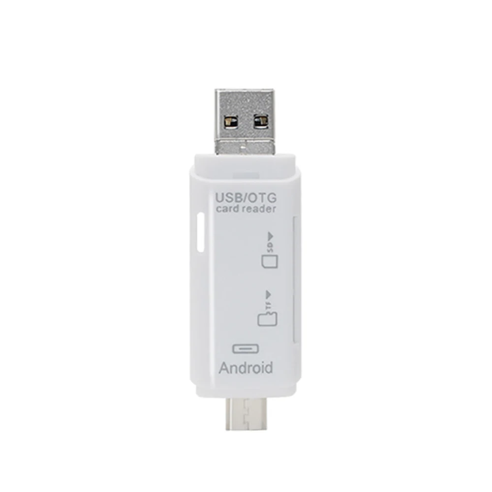 Для Macbook компьютера Android IOS Reader Multi 3 в 1 type C/Micro USB/USB OTG Кардридер высокоскоростной USB 2,0 универсальный OTG TF/SD - Цвет: Белый