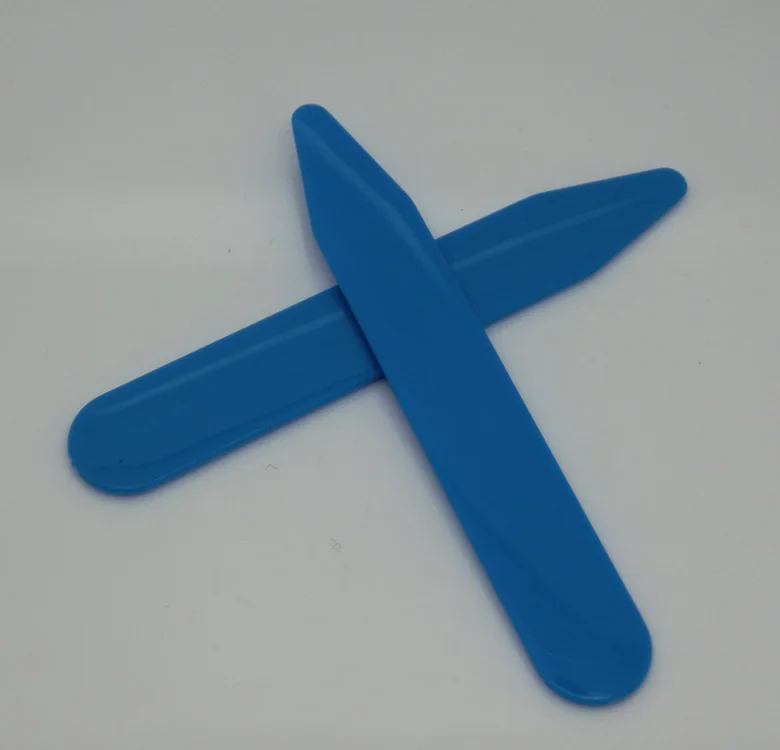 SHANH ZUN 30 Blue Plastic Dress Shirt Collar Stays Stiffeners Inserts point in Clear Bottle | Украшения и аксессуары