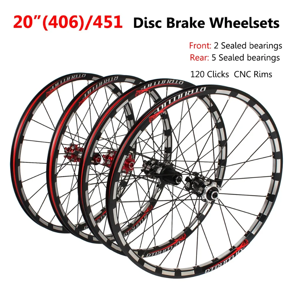 

XC3 20" Alloy Aluminium Bicycle Wheelset 406 451 Mountain MTB Wheelset Disc Brake 8/9/10/11S Sealed Bearing Bicycle Wheels