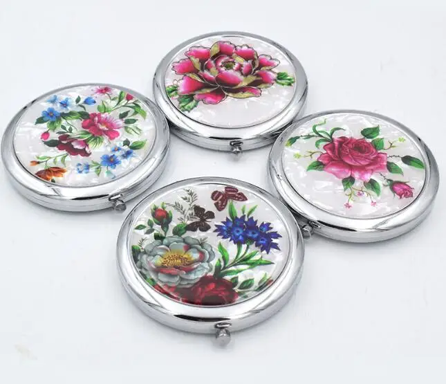 Компактное карманное зеркало для макияжа металлическое Портативное
