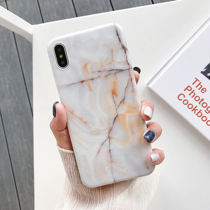 Мраморный чехол с держателем подставкой для iPhone 7 8 XS Max мягкая задняя крышка 6 6S Plus