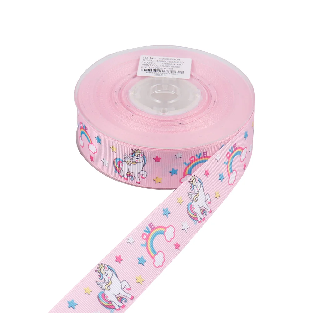 pink 5 ярдов " 25 мм корсажная лента Рог из мультфильма лошадь DIY девушки Луки материалы фестиваль вечерние украшения торта подарочная упаковка - Цвет: pink