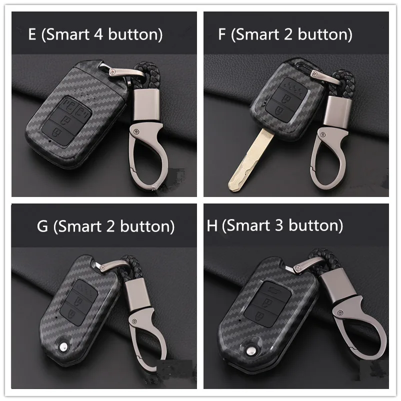 Car Smart Key Case Cover For Honda Civic 2017 2018 Accord Fit Jazz XRV CRV Carbon Fiber Chain Ring Shell Holder Accessories | Автомобили и