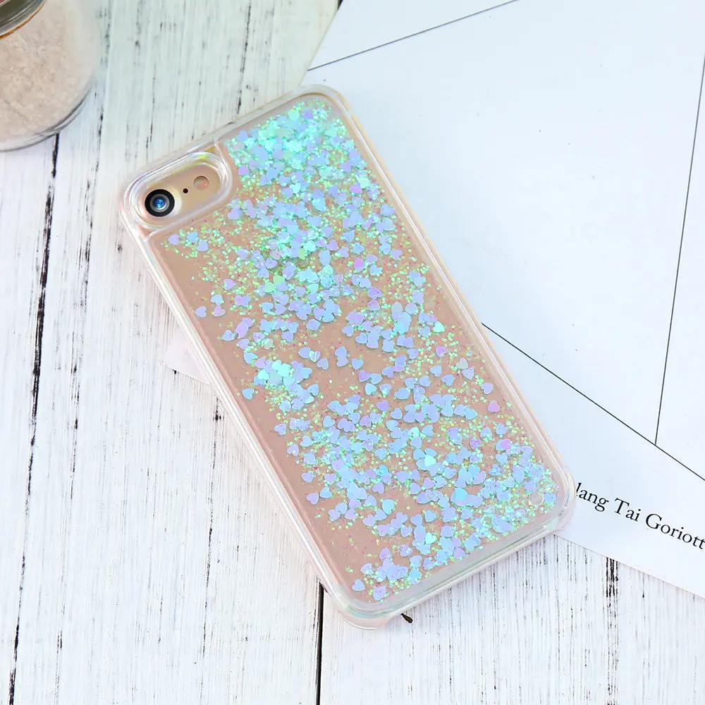 KISSCASE Bling Течет Glittery Блестки Жесткий PC Обложка Чехол Для Iphone 6 S 7 Плюс Роскошный