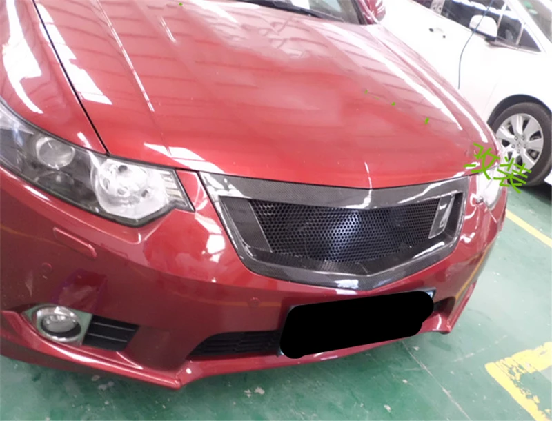 Использовать для Honda Accord евро MK8 гоночные грили 2013 год углеродного волокна Refitt Передняя Центральная гоночная решетка крышка аксессуары