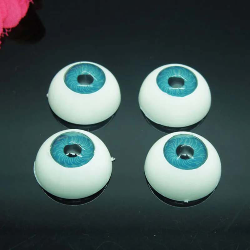 20 шт. (10 пар) полукруглые пластиковые кукольные глаза синего цвета BJD Eyes, куклы Dollfie EYES Глазные яблоки оптом 16 мм AL101